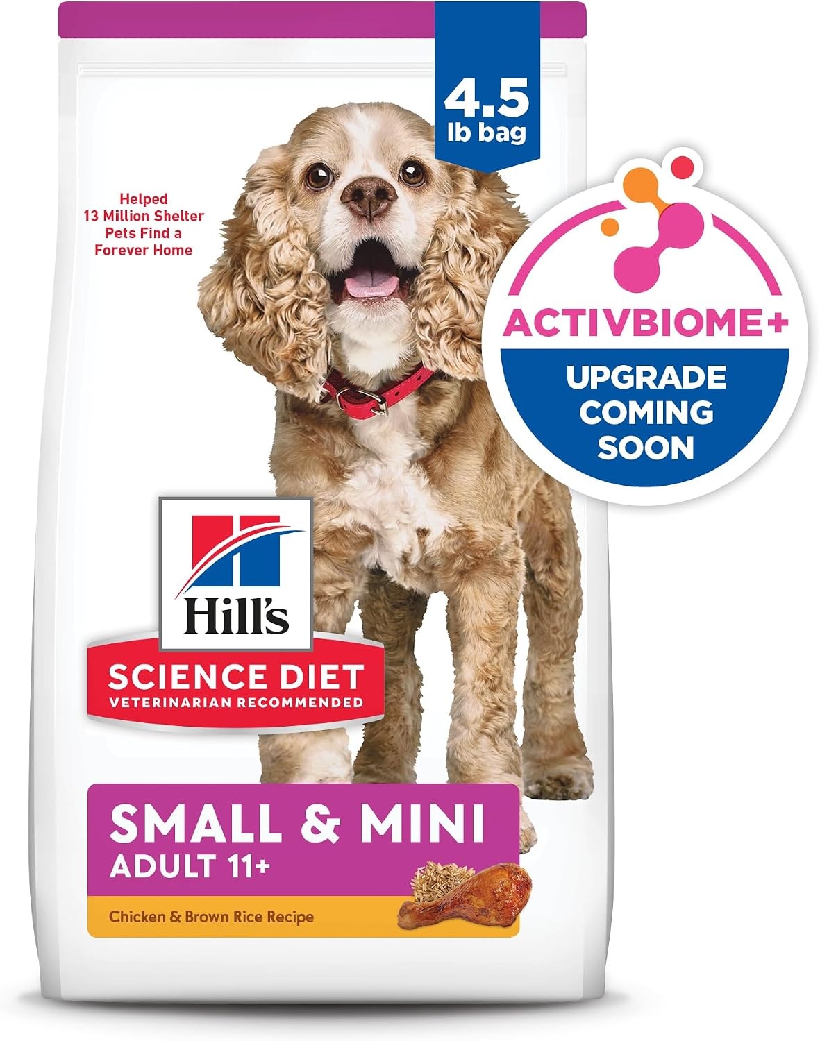 image:imageHills Science Diet Senior 11 Small amp Mini Dry Dog Food Chicken Brown Rice amp Barley 45 lb BagChicken Brown Rice Barley