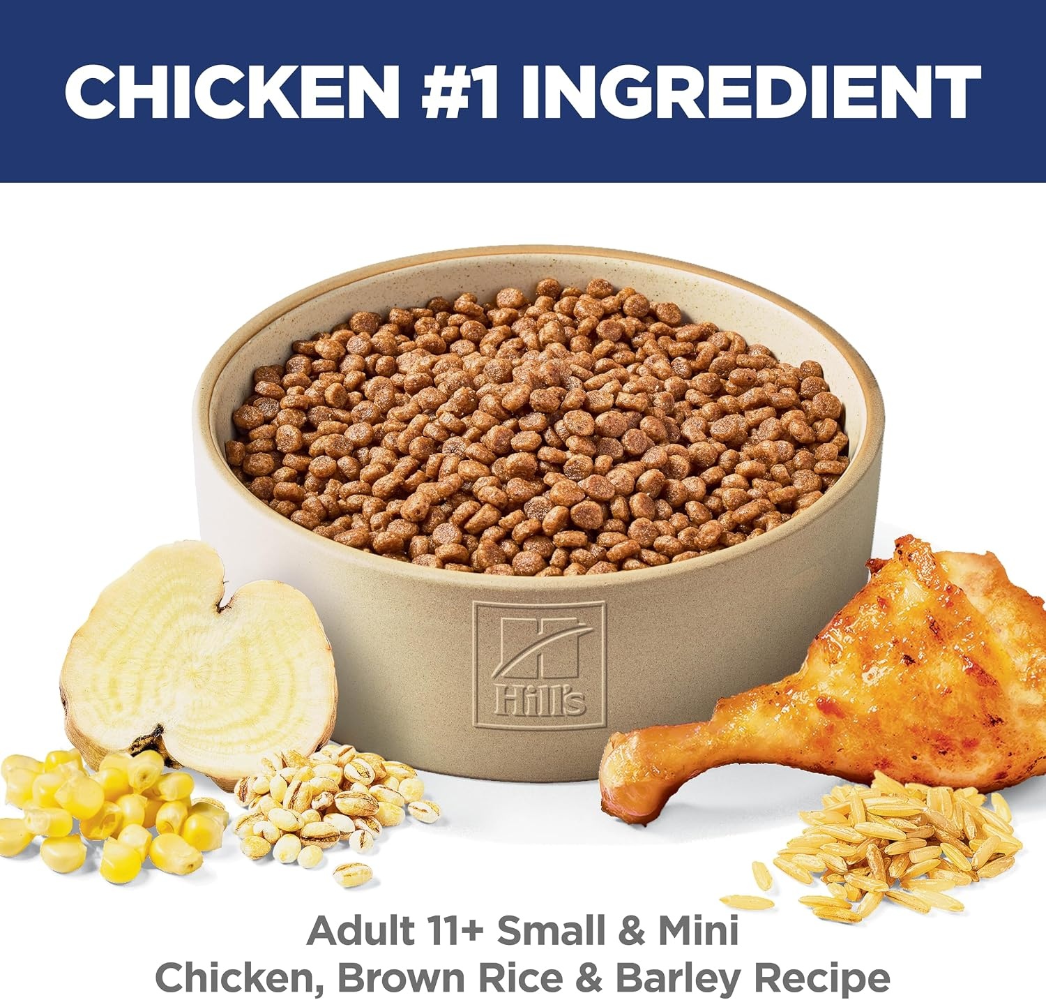 image:imageHills Science Diet Senior 11 Small amp Mini Dry Dog Food Chicken Brown Rice amp Barley 45 lb BagChicken Brown Rice Barley