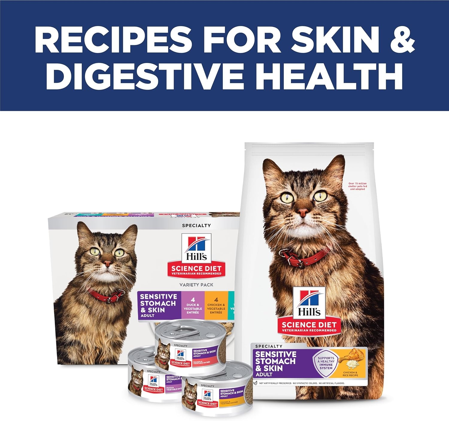 image:imageHills Science Diet Sensitive Stomach amp Skin Adult 16 Stomach amp Skin Sensitivity Support Wet Cat Food Tuna amp Vegetables Minced 29 oz Can Case of 24Chicken Vegetables Minced