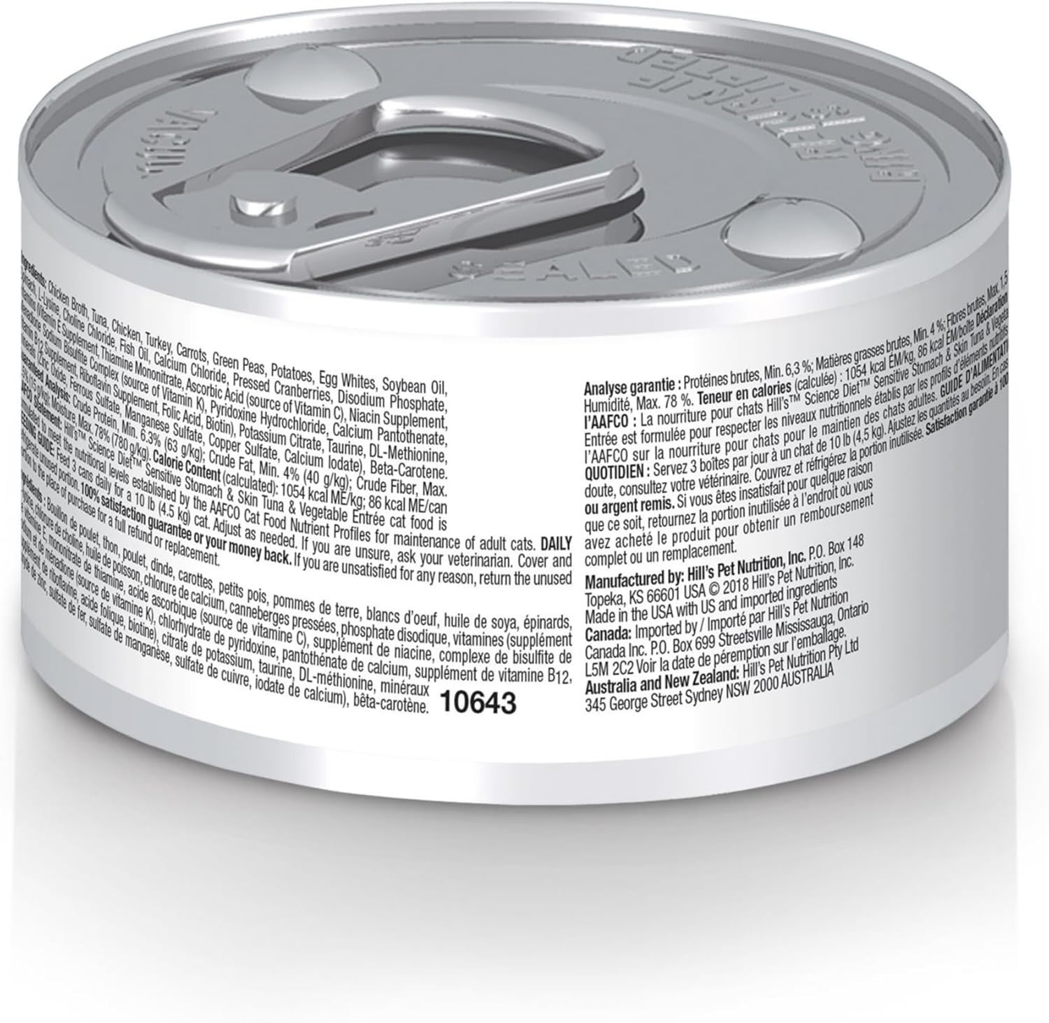 image:imageHills Science Diet Sensitive Stomach amp Skin Adult 16 Stomach amp Skin Sensitivity Support Wet Cat Food Tuna amp Vegetables Minced 29 oz Can Case of 24Tuna Vegetables Minced