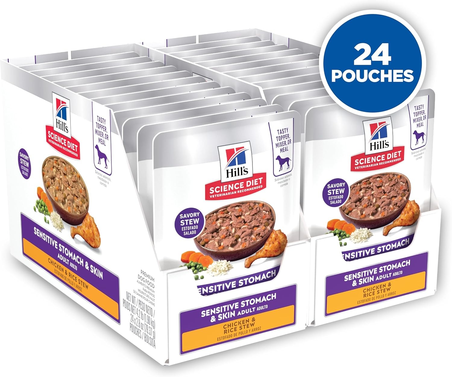 image:imageHills Science Diet Sensitive Stomach amp Skin Adult 16 Stomach amp Skin Sensitivity Support Wet Dog Food Chicken amp Rice Stew 28 oz Pouch Case of 24Chicken Rice Stew