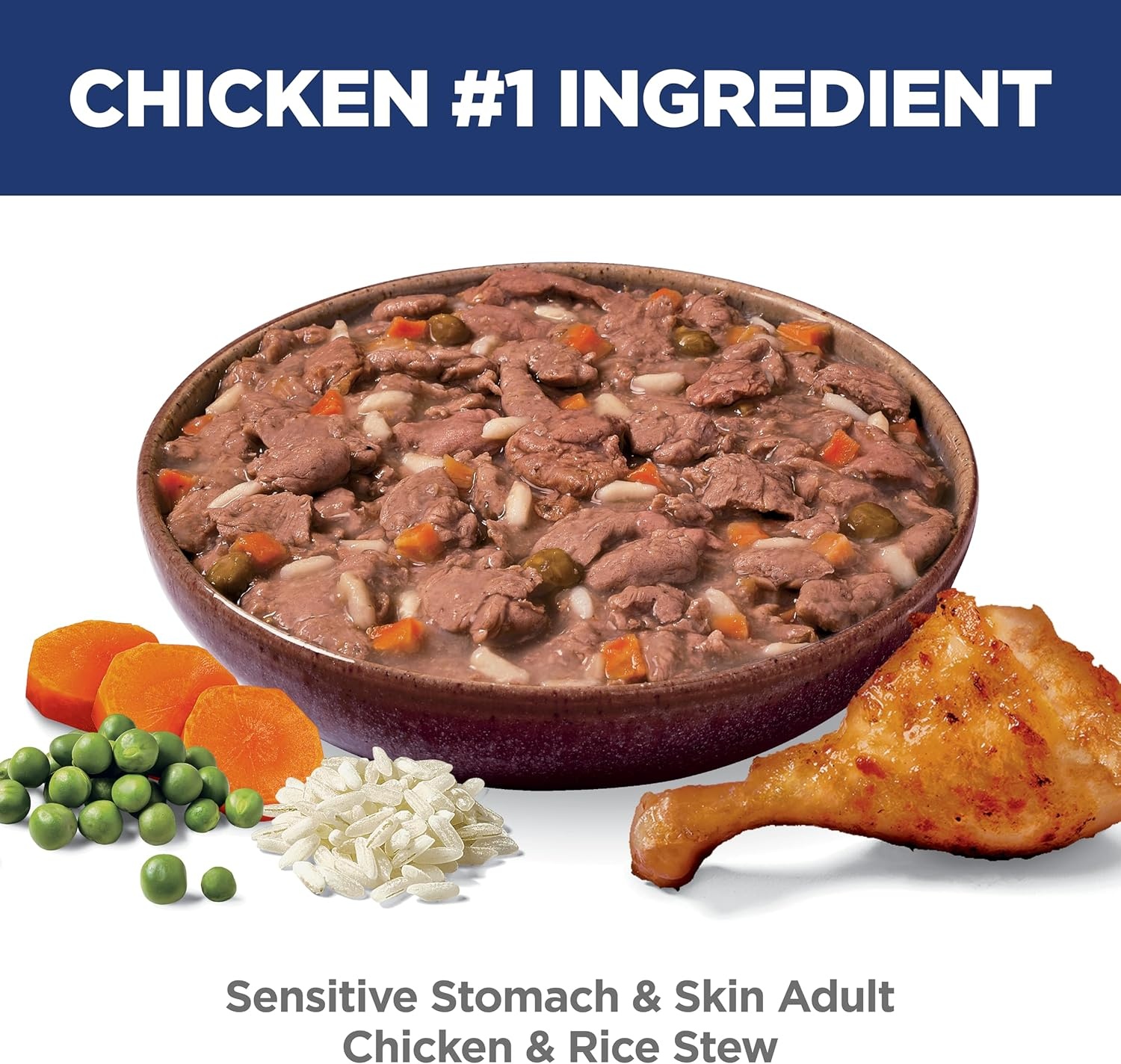 image:imageHills Science Diet Sensitive Stomach amp Skin Adult 16 Stomach amp Skin Sensitivity Support Wet Dog Food Chicken amp Rice Stew 28 oz Pouch Case of 24Chicken Rice Stew