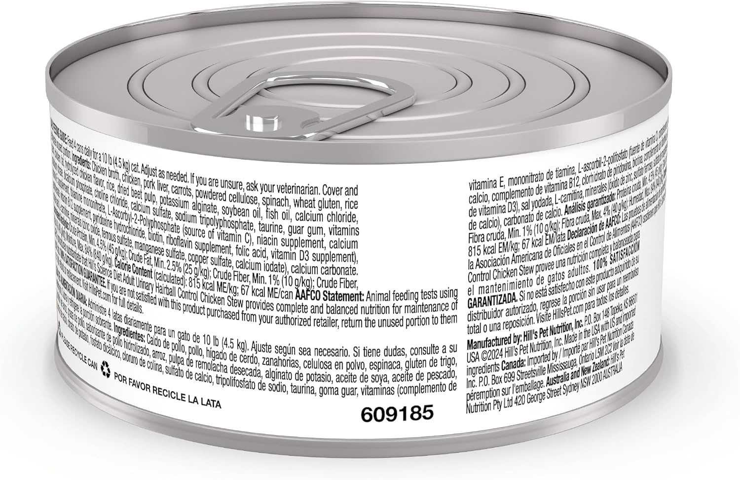 image:imageHills Science Diet Urinary Hairball Control Adult 16 Wet Cat Food Chicken amp Vegetables Stew 29 oz Cans Pack of 24Chicken Vegetables Stew
