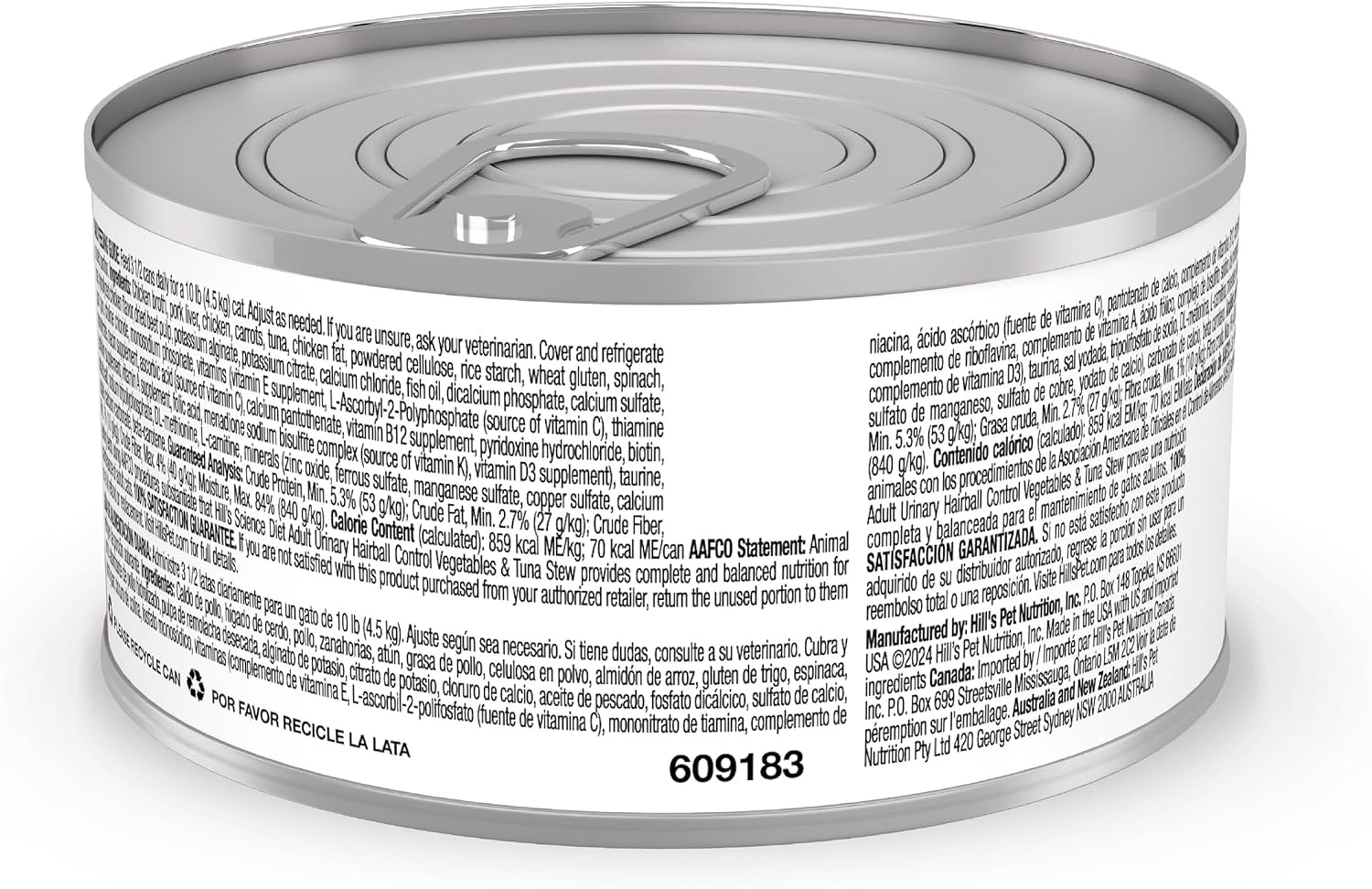 image:imageHills Science Diet Urinary Hairball Control Adult 16 Wet Cat Food Chicken amp Vegetables Stew 29 oz Cans Pack of 24Tuna Vegetables Stew