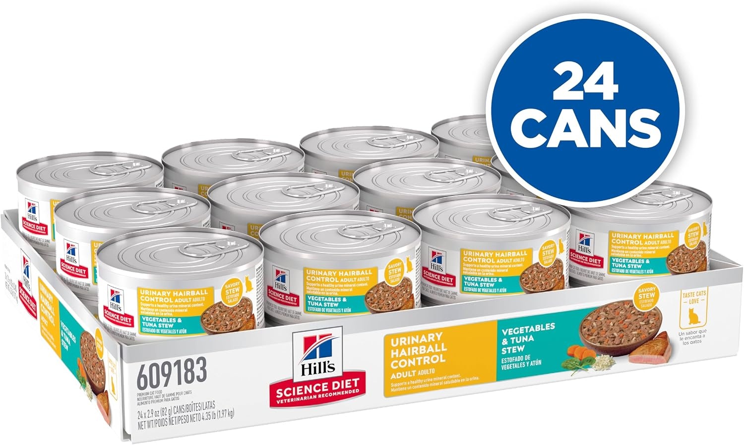 image:imageHills Science Diet Urinary Hairball Control Adult 16 Wet Cat Food Chicken amp Vegetables Stew 29 oz Cans Pack of 24Tuna Vegetables Stew