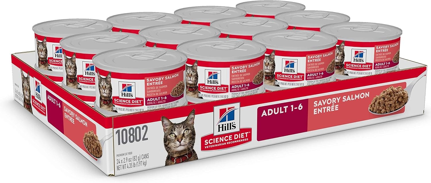 image:imageHills Science Diet Wet Cat Food Adult Savory Salmon Recipe 29 oz Cans 24Pack