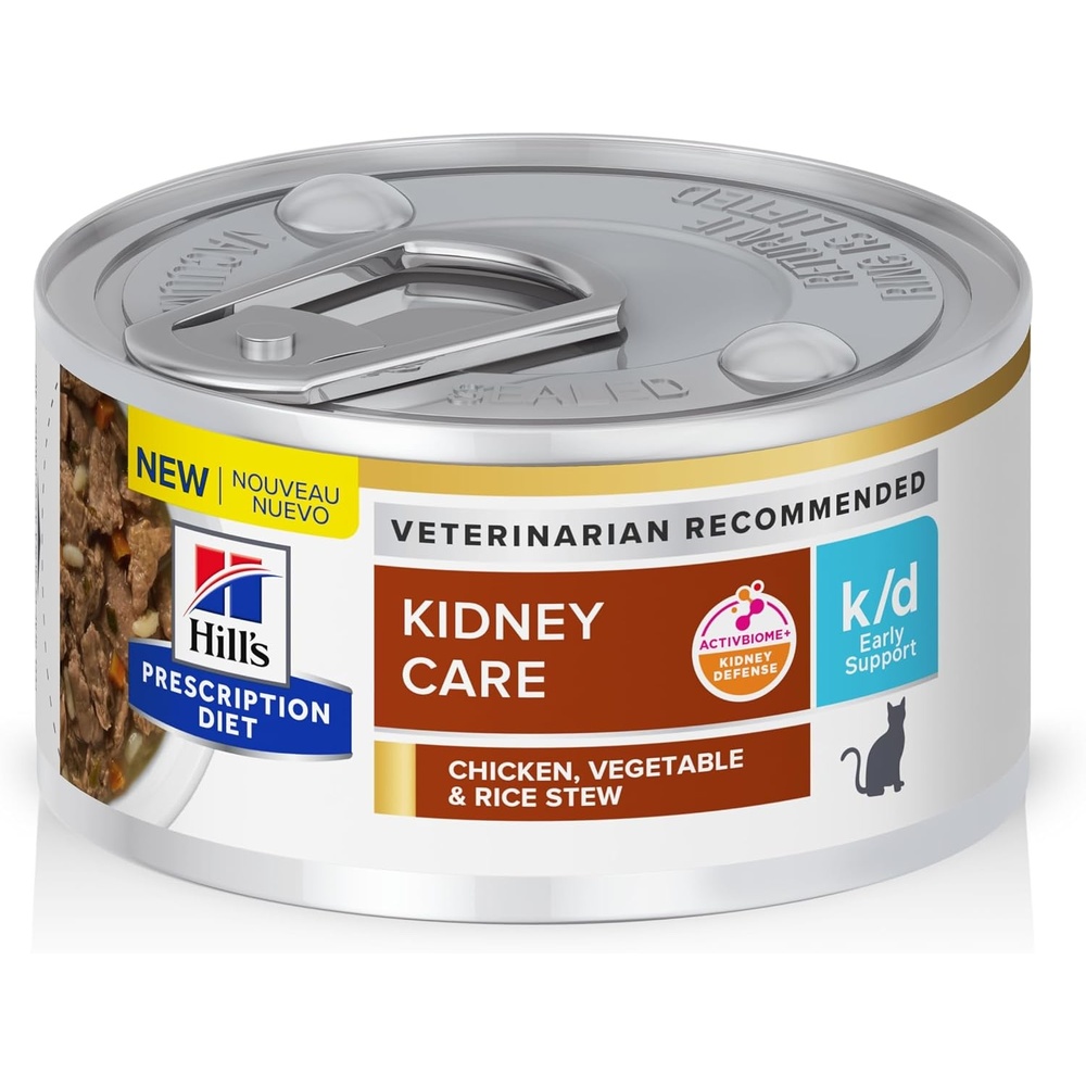 image:imageHills Prescription Diet kd Kidney Care Wet Cat Food Chicken amp Vegetable Stew 29 oz Cans 24PackChicken Vegetable Rice Stew