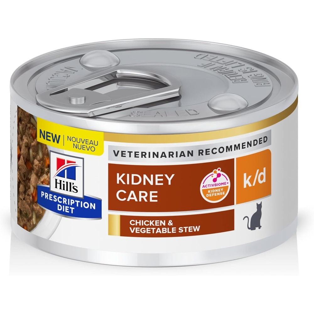 image:imageHills Prescription Diet kd Kidney Care Wet Cat Food Chicken amp Vegetable Stew 29 oz Cans 24PackChicken  Vegetable Stew
