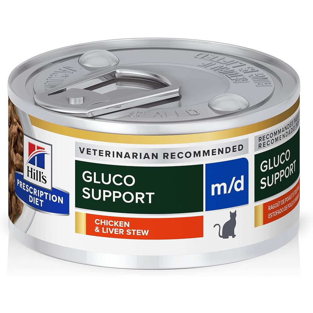image:imageHills Prescription Diet md GlucoSupport Wet Cat Food Liver 55 oz Cans 24PackChicken Liver Stew