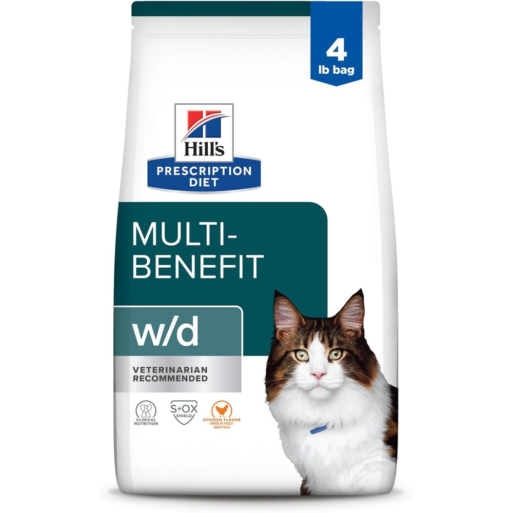 image:imageHills Prescription Diet wd MultiBenefit DigestiveWeightGlucoseUrinary Management Dry Cat Food Chicken 85 lb BagChicken