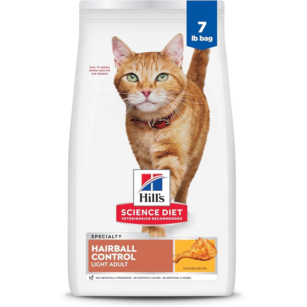 image:imageHills Science Diet Adult 16 Hairball Control Light Dry Cat Food Chicken 7 lb BagChicken