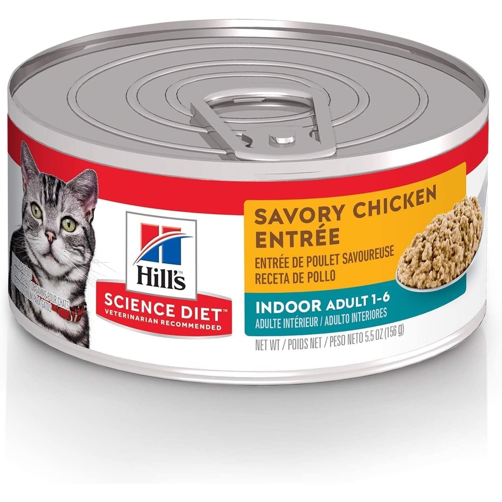 image:imageHills Science Diet Adult 16 Indoor Wet Cat Food Chicken 55 oz Cans 24PackChicken Minced