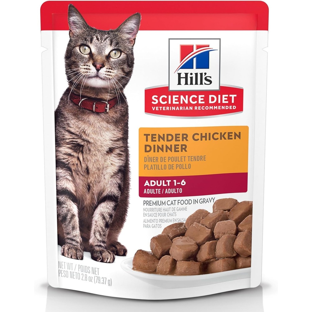image:imageHills Science Diet Adult 16 Wet Cat Food Tuna 28 oz Pouches 24PackChicken Stew