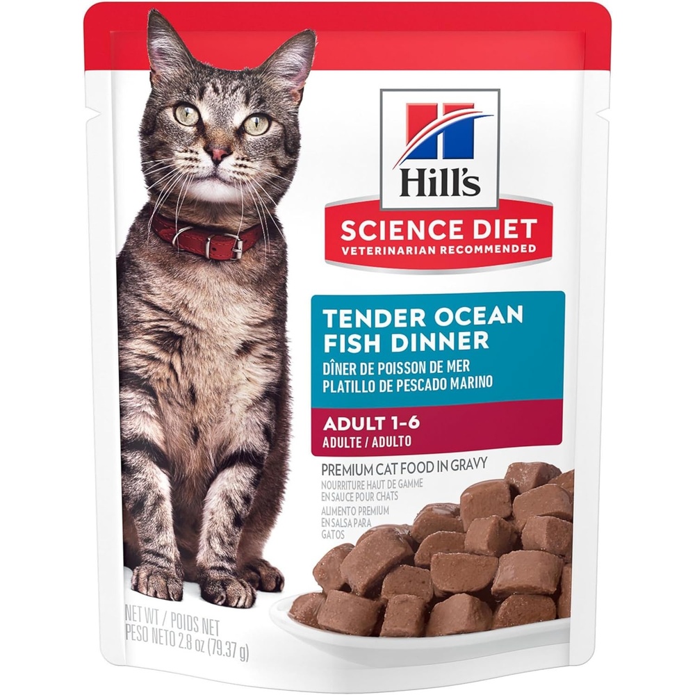 image:imageHills Science Diet Adult 16 Wet Cat Food Tuna 28 oz Pouches 24PackOcean Fish Stew