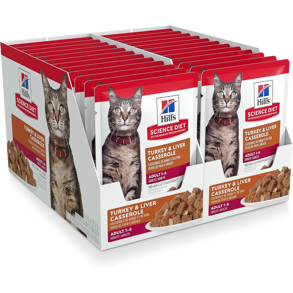 image:imageHills Science Diet Adult 16 Wet Cat Food Tuna 28 oz Pouches 24PackTurkey Casserole Stew