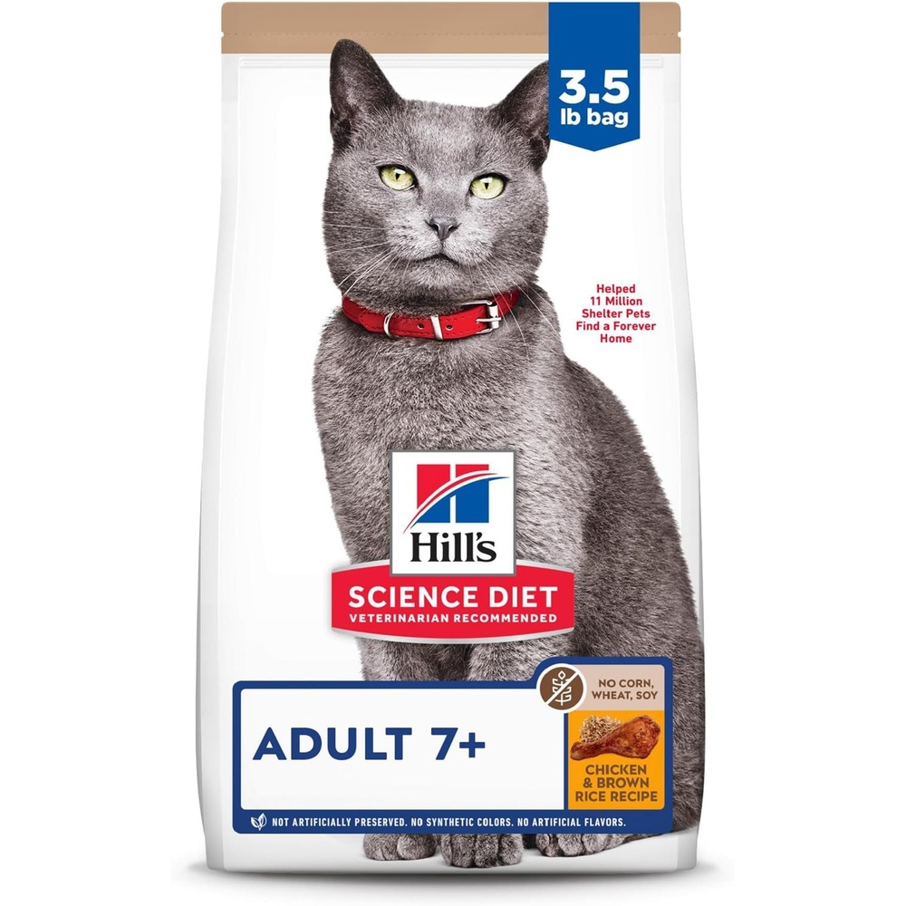 image:imageHills Science Diet Adult 7 Dry Cat Food Chicken 7 lb BagChicken Brown Rice