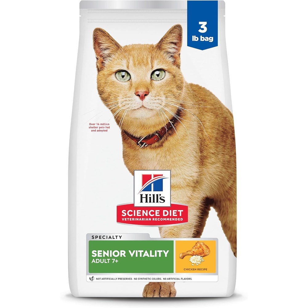 image:imageHills Science Diet Adult 7 Senior Vitality Chicken amp Rice Recipe Dry Cat Food 13 lbsChicken Rice