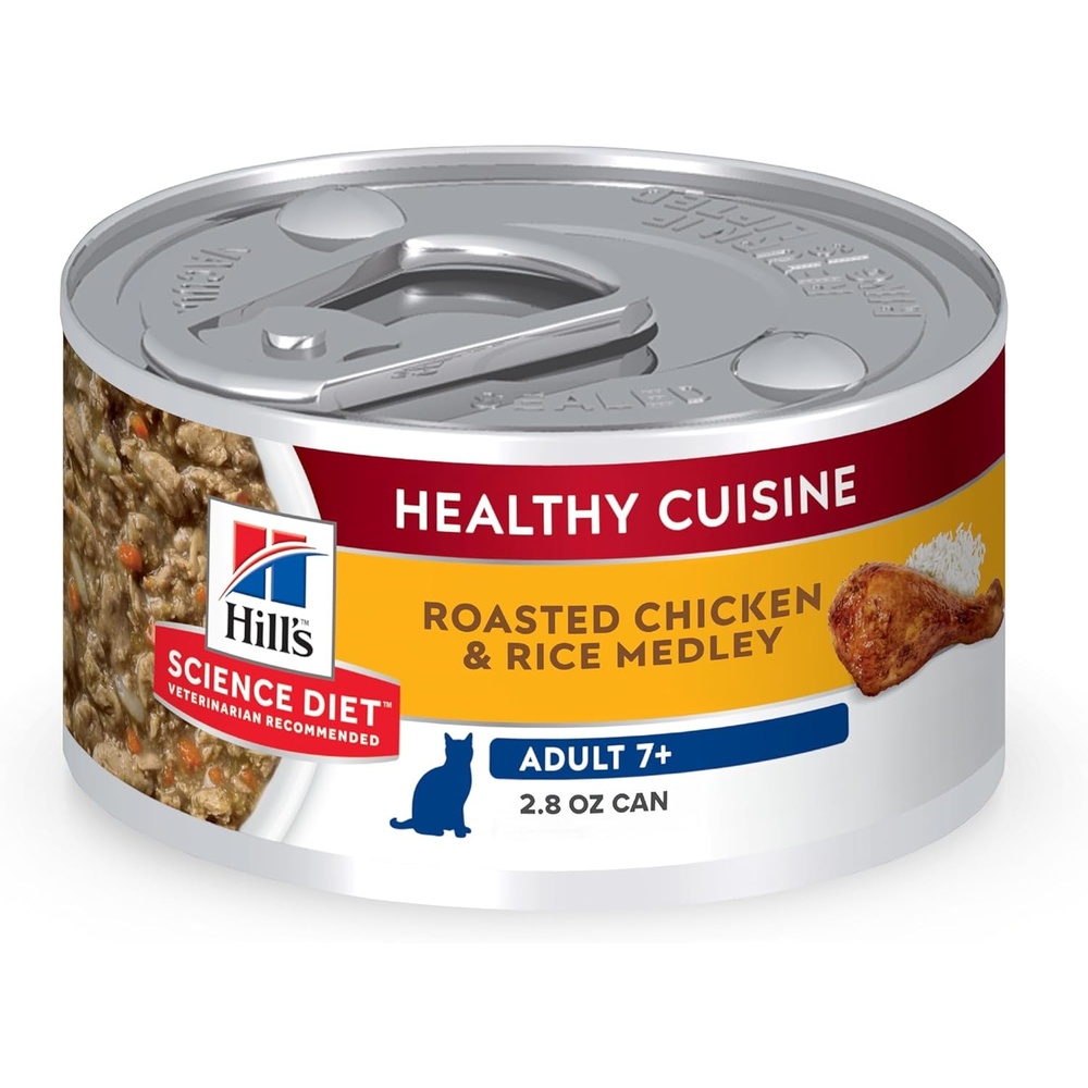image:imageHills Science Diet Adult 7 Wet Cat Food Tuna Stew 55 oz Cans 24PackRoasted Chicken  Rice Stew