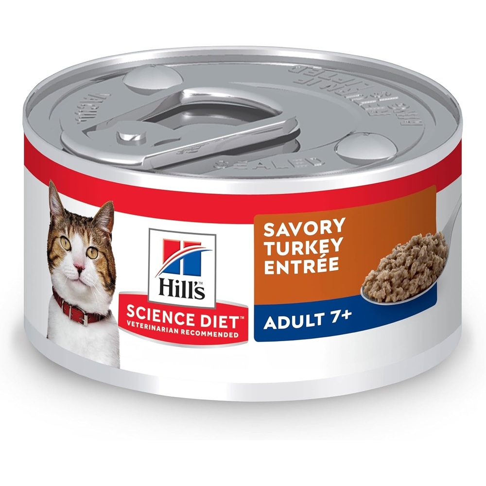image:imageHills Science Diet Adult 7 Wet Cat Food Tuna Stew 55 oz Cans 24PackTurkey Minced