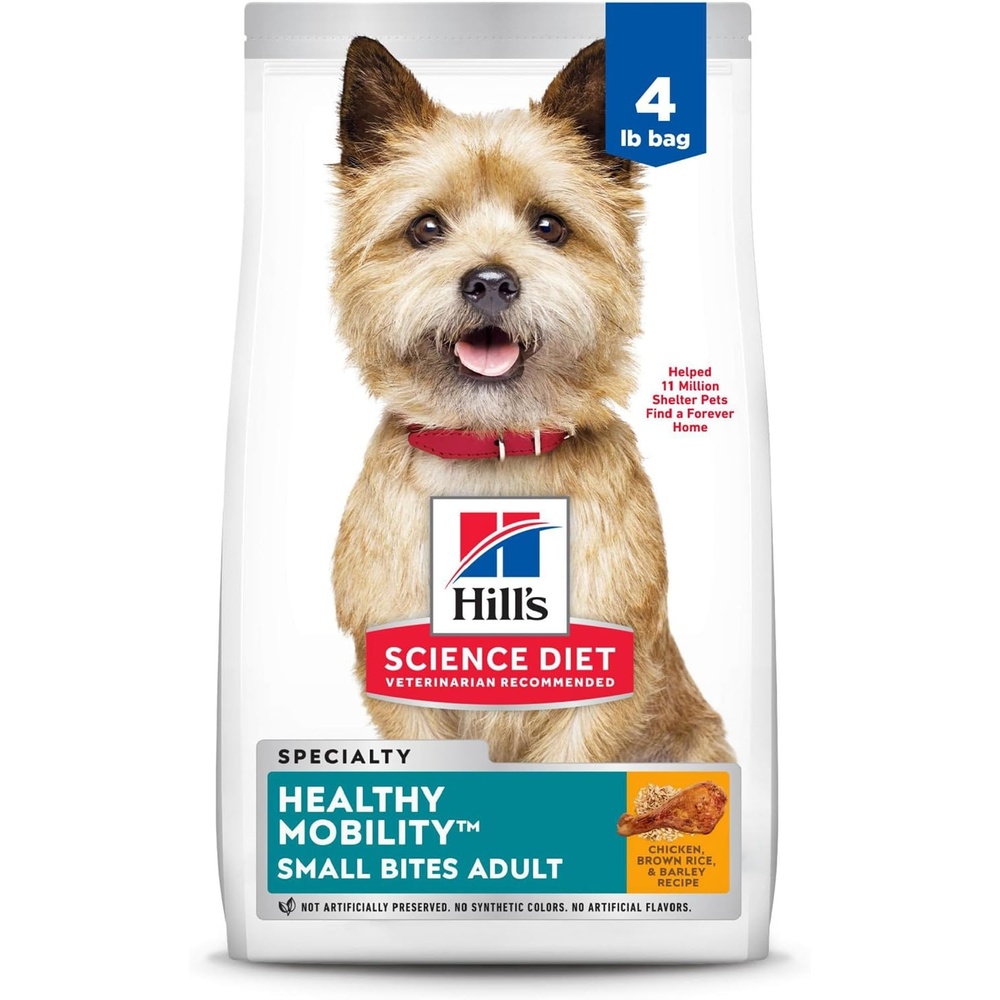 image:imageHills Science Diet Adult Healthy Mobility Small Bites Dry Dog Food Chicken Meal Brown Rice amp Barley 30 lb BagChicken  Brown Rice   Barley
