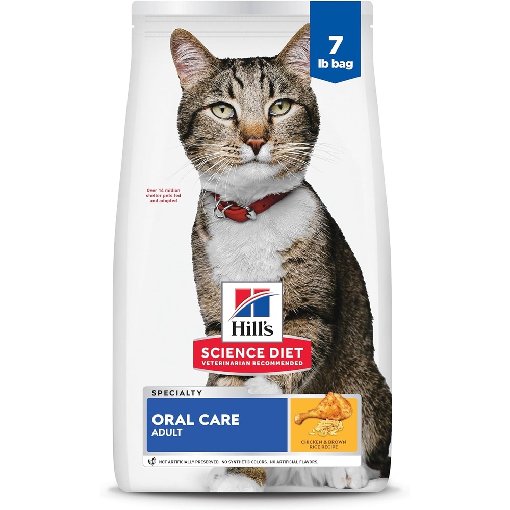 image:imageHills Science Diet Adult Oral Care Dry Cat Food Chicken 7 lb BagChicken