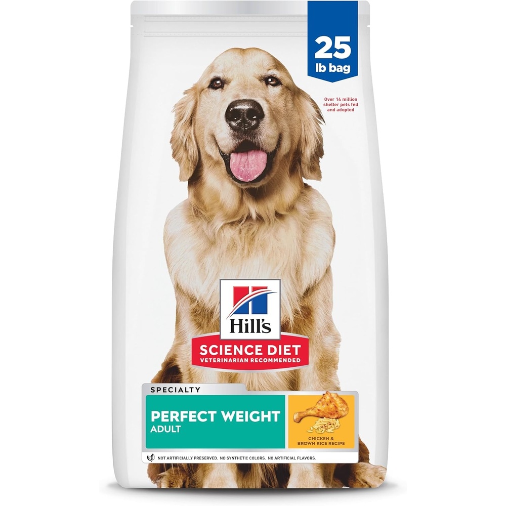 image:imageHills Science Diet Adult Perfect Weight Dry Dog Food Chicken amp Brown Rice 12 lb Bag25 Pound Pack of 1