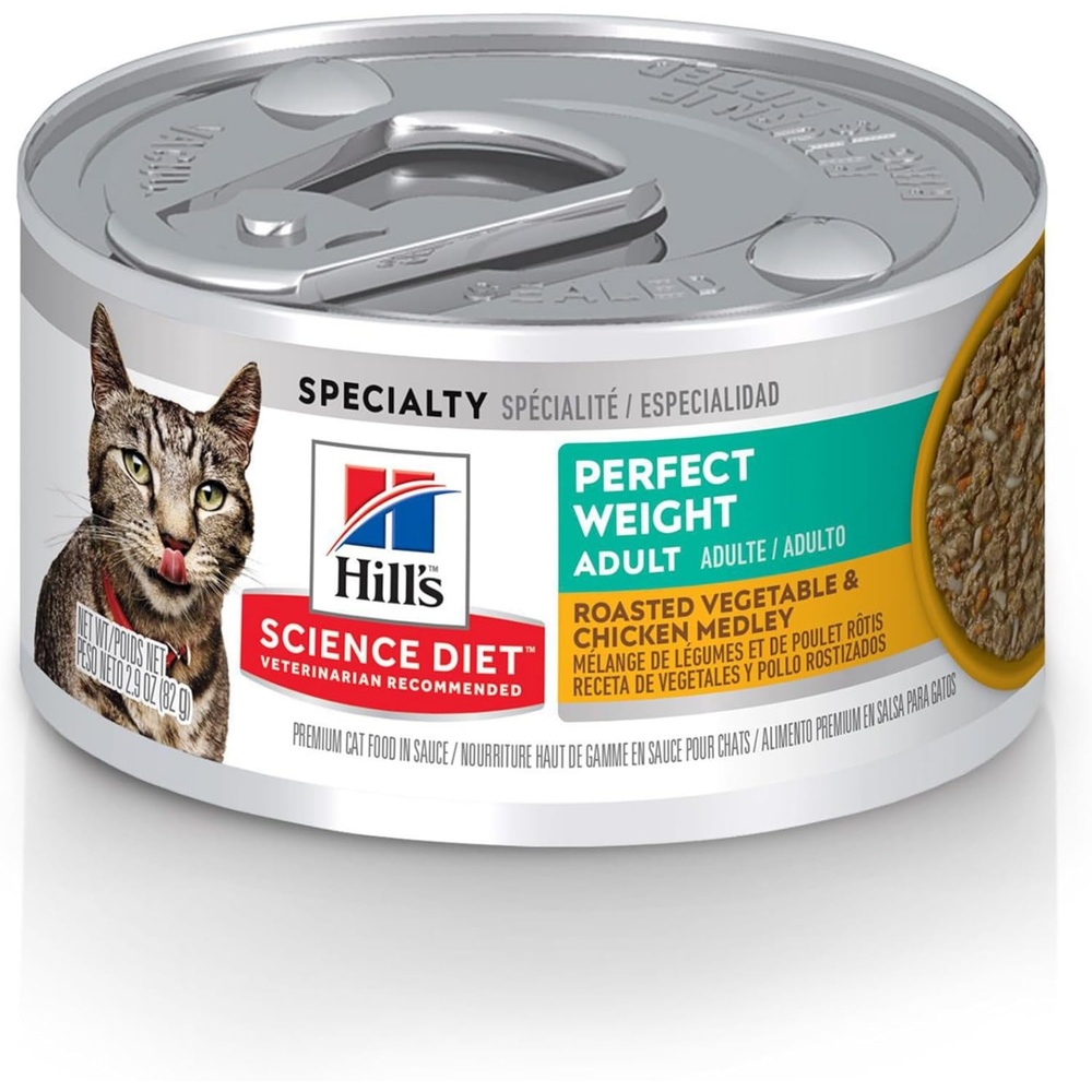 image:imageHills Science Diet Adult Perfect Weight Wet Cat Food Vegetable amp Salmon 29 oz Cans 24PackChicken Roasted Vegetables Stew