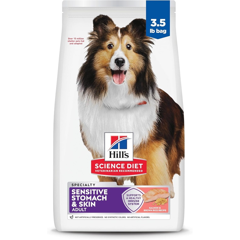 image:imageHills Science Diet Adult Sensitive Stomach amp Skin Dry Dog Food Chicken 30 lb Bag 1 Veterinarian Recommended Adult Formula Chicken Recipe 30 lb BagSalmon
