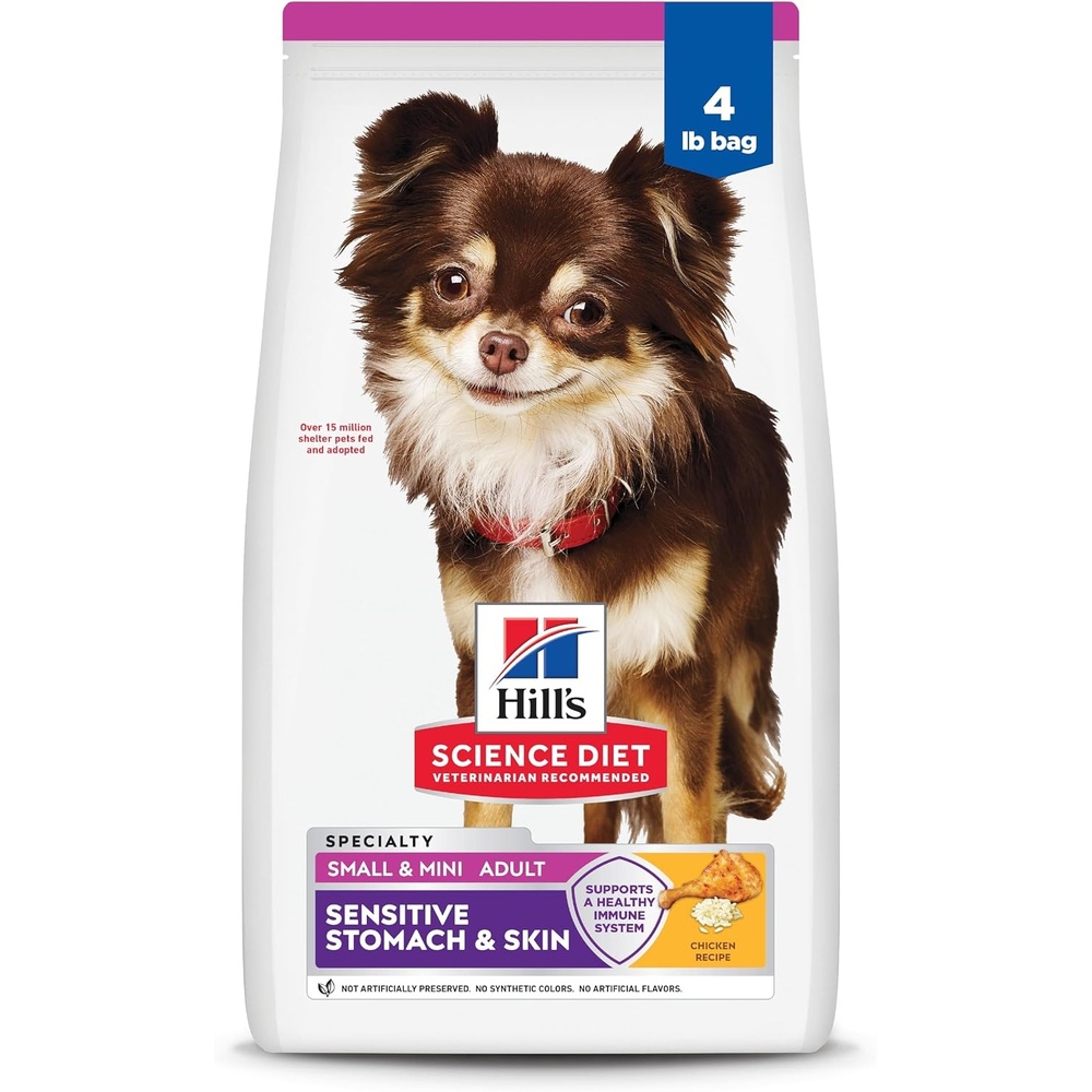 image:imageHills Science Diet Adult Sensitive Stomach amp Skin Small amp Mini Dry Dog Food Chicken 15 lb Bag Updated FormulaChicken