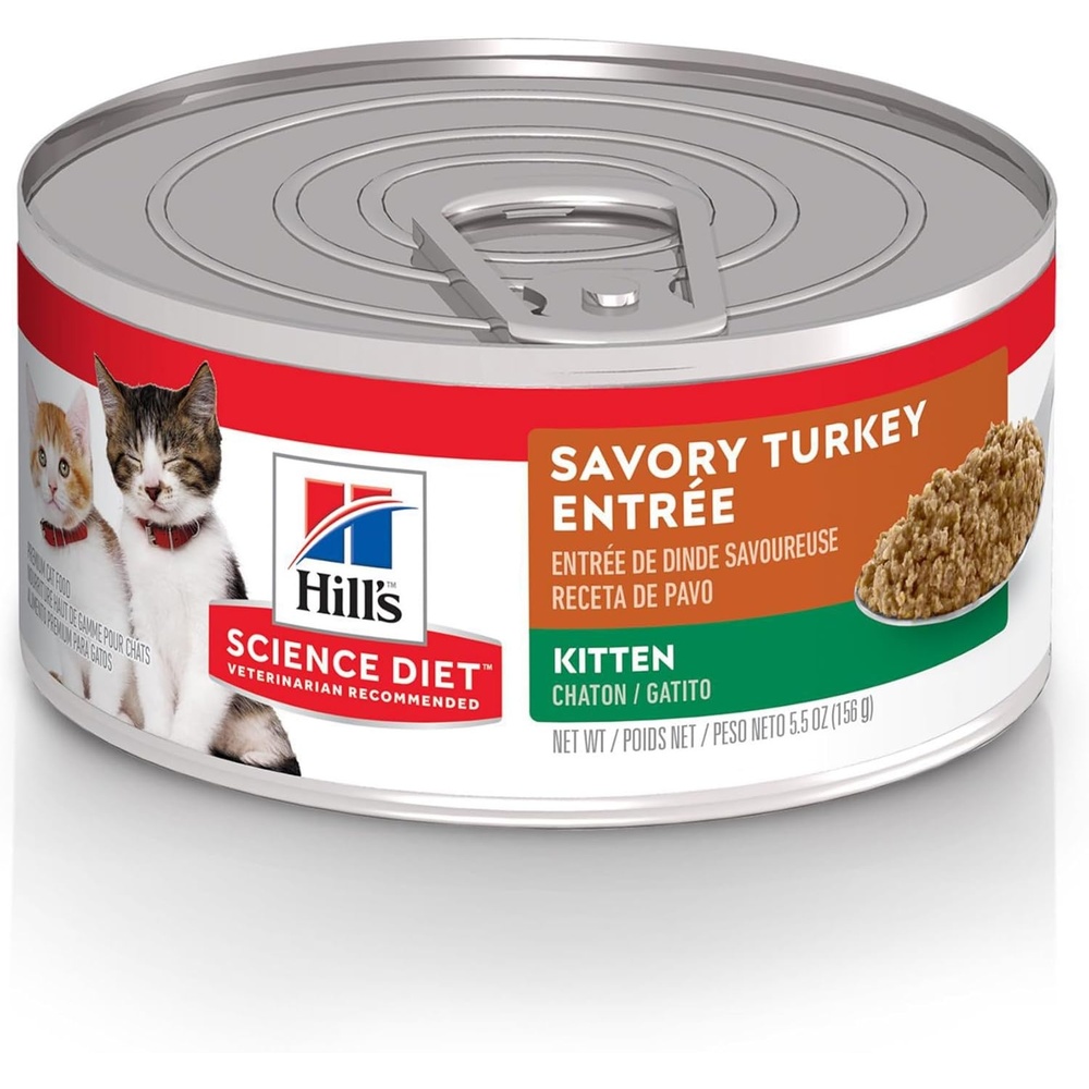 image:imageHills Science Diet Kitten Wet Cat Food Variety Pack Liver amp Chicken Salmon Minced 29 oz Cans 12PackTurkey Minced