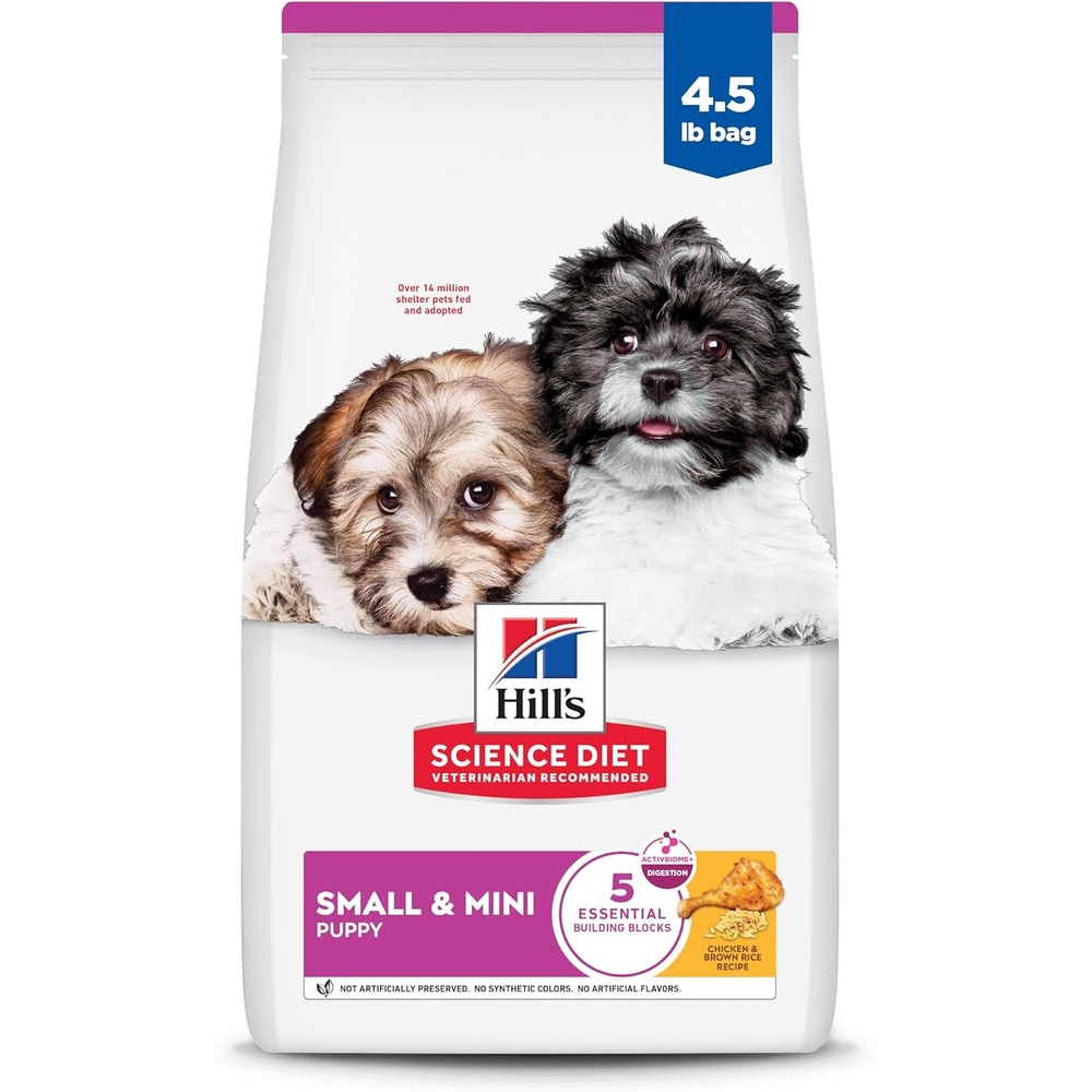 image:imageHills Science Diet Puppy Small amp Mini Dry Dog Food Chicken amp Brown Rice 125 lb BagChicken  Brown Rice