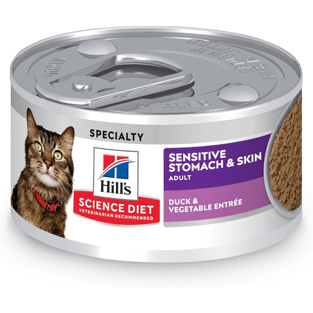 image:imageHills Science Diet Sensitive Stomach amp Skin Adult 16 Stomach amp Skin Sensitivity Support Wet Cat Food Tuna amp Vegetables Minced 29 oz Can Case of 24Duck Vegetables Minced