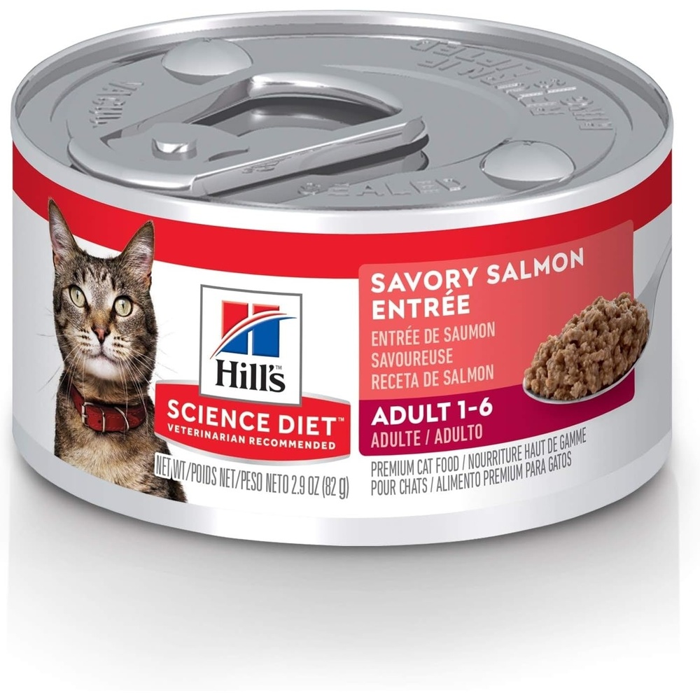 image:imageHills Science Diet Wet Cat Food Adult Savory Salmon Recipe 29 oz Cans 24Pack