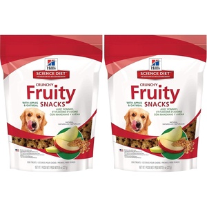 Hill’s Natural Fruity Snacks, Crunchy Dog Treats, Cranberries & Oatmeal, 8 oz. Bag(Manzanas y Avena)