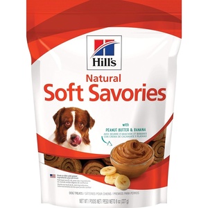 Hill’s Natural Soft Savories Dog Treats, Chicken & Yogurt, 8 oz. Bag(Mantequilla de maní y plátano)
