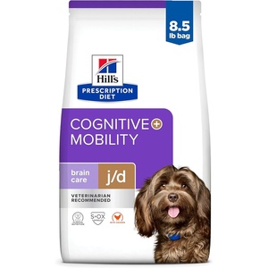 Hill’s Prescription Diet Brain Care + j/d Joint Care Dry Dog Food, Chicken, 8.5 lb. Bag