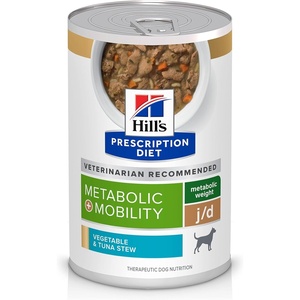 Hill’s Prescription Diet Metabolic + Mobility, Weight + Joint Care Dry Dog Food, Chicken, 24 lb. Bag(Vegetable & Tuna Stew)