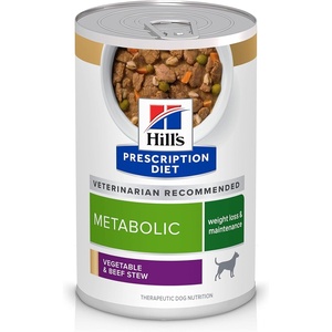 Hill’s Prescription Diet Metabolic Weight Management Wet Dog Food, Vegetable & Beef Stew, 12.5 oz. Cans, 12-Pack(Vegetable & Beef Stew)