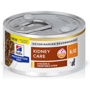 Hill’s Prescription Diet k/d Kidney Care Wet Cat Food, Chicken & Vegetable Stew, 2.9 oz. Cans, 24-Pack(Chicken & Vegetable Stew)