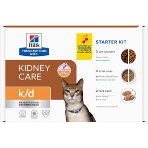 Hill’s Prescription Diet k/d Kidney Care Wet Cat Food, Chicken & Vegetable Stew, 2.9 oz. Cans, 24-Pack(Starter Kit)