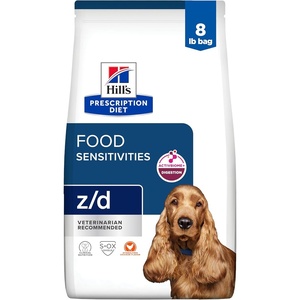 Hill’s Prescription Diet z/d Skin/Food Sensitivities Small Bites Dry Dog Food, Hydrolyzed Chicken, 7 lb. Bag(Chicken | Regular Bites)