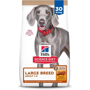 Hill’s Science Diet Adult 1-5 Large Breed No Corn, Wheat or Soy Dry Dog Food, Chicken, 30 lb. Bag(Chicken & Brown Rice)