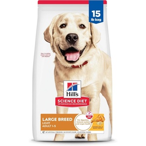 Hill’s Science Diet Adult 1-5 Light Large Breed Dry Dog Food, Chicken Meal & Barley, 30 lb. Bag(Chicken & Barley)