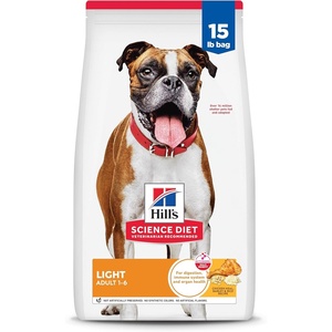 Hill’s Science Diet Adult 1-6 Light Dry Dog Food, Chicken Meal & Barley, 30 lb. Bag(Chicken & Barley)