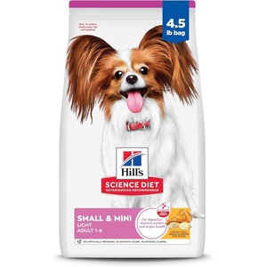 Hill’s Science Diet Adult 1-6 Light Small & Mini Dry Dog Food, Chicken Meal & Barley, 4.5 lb. Bag(Chicken & Barley)