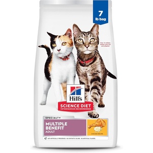 Hill’s Science Diet Adult 1-6 Multiple Benefit Dry Cat Food, Chicken, 15.5 lb. Bag(Chicken)
