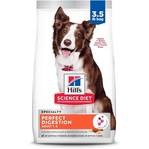 Hill’s Science Diet Adult 1-6 Perfect Digestion Dry Dog Food, Chicken, Brown Rice, & Whole Oats, 22 lb. Bag(Chicken  Brown Rice  & Whole Oats)