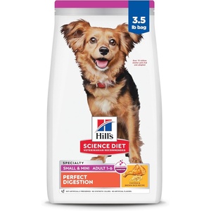 Hill’s Science Diet Adult 1-6 Perfect Digestion Small & Mini Dry Dog Food, Chicken & Brown Rice, 12 lb. Bag(Chicken & Brown Rice)