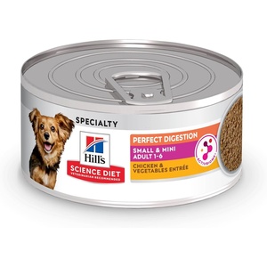 Hill’s Science Diet Adult 1-6 Perfect Digestion Small & Mini Wet Dog Food, Chicken & Vegetables, 5.8 oz. Cans, 24-Pack