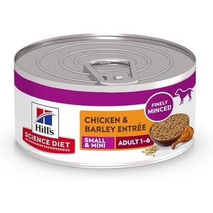 Hill’s Science Diet Adult 1-6 Small & Mini Wet Dog Food, Chicken & Barley, 5.8 oz. Cans, 24-Pack(Chicken & Barley)